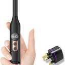 Mini Flat Iron Hair Straightener 1/3 Inch Pencil Flat Iron for Women Portable Travel Straightener and Curler 2 in 1 for Short Hair Beard and Pixie Cut with Adjustable Temp (Rose Gold)