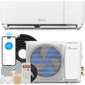 YITAHOME 12000 BTU Mini Split Air Conditioner Heat Pump System, 20 SEER2
115V Ductless Inverter System fits for Alexa & Wi-Fi Compatibility, Cover Up to 750 Sq. Ft, Installation Kit Included