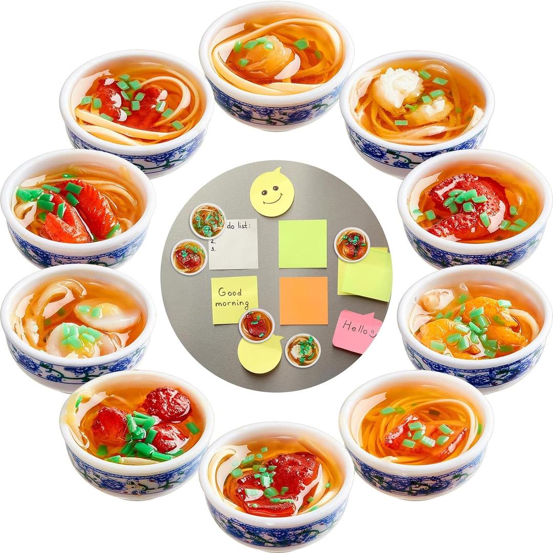 8 Pcs Cute Magnets Funny Fridge Magnets Anime Ramen Fridge 3D PVC Food Decorative for Kitchen Office Whiteboards Locker Photo Menu Board Home Map Decoration
