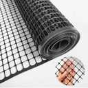 PotatoLife Plastic Hardware Mesh Netting, Garden Netting, Temporary Fence, Tree Guards, Safety Net for Balcony, Deck, Stair Railing, Animal Barrier, Poultry, Deer, with 50 Zip Ties, 40'' x 25', Black
