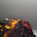 AILONEN Fire Skull Bedding Set Queen Size, 3D Skeleton Comforter Set Bedroom Decor Men,Fiery Style Black Tint Soft Breathable Bed in a Bag,3 Pieces,1 Quilt and 2 Pillowcases