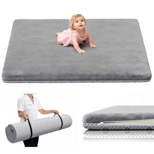 Baby Play Mat 71 x 59, Thick Baby Play Mat for Floor, Ultra Soft Playpen Mat, Machine Washable Tummy Time Foam, Non-Slip Bottom Helps Cushion, for Kids, Infant and Toddler Crawling (Grey)