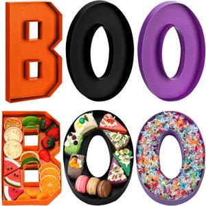 Nuogo Halloween Boo Paper Letter Charcuterie Party Favors Supplies Container Halloween Cardboard Fillable Cutout Candy Tray Sweet Chocolate Disposable Party Treat Box