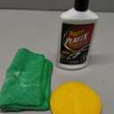 Meguiar's PlastX Clear Plastic Cleaner & Polish (10 oz) Bundle with Microfiber Cloth & Foam Pad (3 Items)