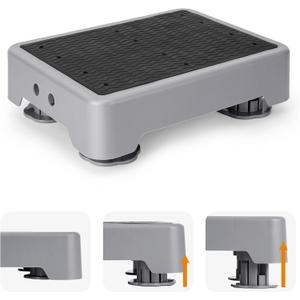 StrongTek 5.7" Adjustable Step Stool, Non-Slip One Step Platform for Adults & Seniors, Portable Mobility Aid and Stair Assist for Kitchen, Bathroom, Bedside & Outdoor (Black Grey)