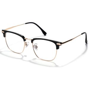 Blue Blocker Glasses for Men Metal Browline Computer Gaming Glasses Filter Blue Ray (02-15208-gold)