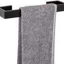 Bath Towel Rack - Square Base Thicken SUS304 Stainless Steel Towel Bar for Bathroom, Bathroom Bar Accessories Towel Rod Heavy Duty Wall Mounted Towel Holder (Matte Black, 12 Inch)