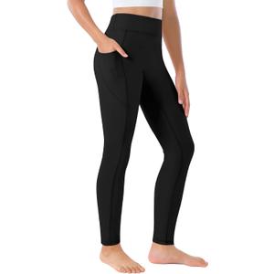 Girls Leggings with Pockets Athletic High Waisted Kids Workout Active Dance Running Yoga Pants (13-14 Years, Black)