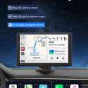 Portable 9 Wireless CarPlay Screen for Car Apple CarPlay & Android Auto Car Touchscreen with GPS Navigation, Bluetooth, Mirror Link & Voice Control Plug & Play Upgrade for All Vehicles