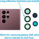 5pcs OEM New Rear Camera Glass Lens Replacement for Samsung Galaxy S22 Ultra with Adhesive Preinstalled Installation Manual and Repair Tools Kit (for S22 Ultra)