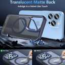 Fin2feel for iPhone 13 Pro Case with Screen Protector, Compatible with MagSafe, Magnetic Phone Case with Camera Stand Protective Shockproof Matte Cover Case for iPhone 13 Pro (Blue)