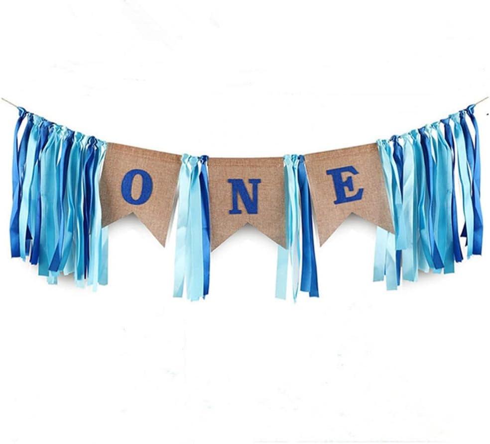 SS Cohen 1st birthday decorations,Baby Boy's first Birthday Banner,Burlap Highchair Banner for 1st baby birthday banner decorations