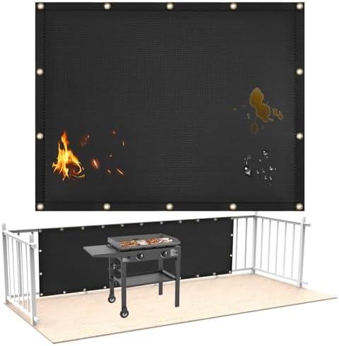 Fireproof Grill Heat Shield to Protect Deck Fence from Grill Heat, Heat Shield for Wood Stove, Stove Wall Protector Fridge, BBQ Grill Mat Accessories Compatible with Blackstone, 3'x4'