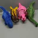 Stuffed Toy Dinosaur Animal Set – Set of 4 Dino Stuff Toy for Toddlers – with Volcano Zipper Carry Bag – Bright & Vibrant Plush Toy Set – Stuffed Dinosaur Toy for Kids –Easy to Carry