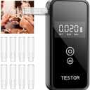 Breathalyzer Test for Alcohol,Professional-Grade Breathalyzers for Alcohol with Memory Function,High-Accuracy Portable Alcohol Breathalyzer for Personal Home & Travel Use-8 Mouthpieces