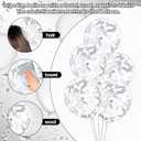 30Pcs Wedding Balloons White Silver Mr & Mrs Est. 2025 Latex Confetti Balloons Just Married 12 Inch Balloon for Wedding Anniversary Engagement Decorations Party Supplies