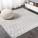 JONATHAN Y MOH101B-4SQ Moroccan Hype Boho Vintage Diamond 4' Square Area Rug, Bohemian, Southwestern, Casual, Transitional, Pet Friendly, Non Shedding, Stain Resistant, Easy-Cleaning, Cream/Gray