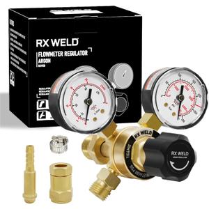 RX WELD Argon Regulators Gauges Gas Welding, Regulator for MIG and TIG, CGA580 Inlet Connection