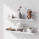 Pinkunn 2 Pack 24 Inch Acrylic Floating Shelves for Wall, No Drill, White
