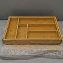 Silverware Organizer Large, Magnetic Connected Expandable 13 Slots Silverware Drawer Organizer From 21 to 37.4 Inches, Adjustable Flatware and Cutlery Holder, Bamboo Utensil Tray for Kitchen Natural