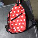 Famame Red White Polka Dot Sling Backpack Chest Bag Crossbody Shoulder Bag Gym Cycling Travel Hiking Daypack For Men Women