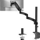 WALI Single Long Monitor Arm - Computer Monitor Arm Desk Mount for 13-32 inch, Hold up to 19.8lbs, Extra Long Adjustable Stand, Full Motion Tall Arm, VESA 75/100mm, (GSDM001L)