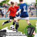 Soccer Shin Guards and Socks for Kids Youth Lightweight 7.09 x 3.54 Inches Football Shin Guards for 6-12 Year Old Children Teen Boys and Girls(Black)