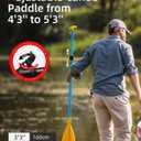 Abahub Adjustable Canoe Paddle, 4'3''to 5'3'', 3-Piece Boat Paddle, 4'3''-5'3''/130-160cm