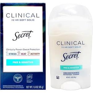 Secret Clinical Strength Soft Solid Sensitive Unscented Deodorant, 1.6 oz