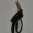 Fiskars Shear Ease Grass Shears - 5" Stainless Steel Blades - 360-Degree Swivel Blade Plant Cutting Scissors - Garden Shears and Grass Cutter, Black