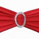 100PCS Stretch Wedding Red Chair Sashes Bands with Slider Buckle Spandex Chairs Bows for Party Birthday Bridal Shower Engagement Events Decorations (red)