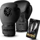 FIGHTR Kids Boxing Gloves and More Stability | Junior Boys and Girls | Boxing, MMA, Muay Thai, Kickboxing & Martial Arts 04 06 oz | incl. Carry Bag (Black)