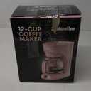 MELLERHOME 12-Cup Pink Coffee Maker - Borosilicate Carafe, Auto-Off, Pink Accessories, Reusable Filter, Anti-Drip, Kitchen Appliances, Keep-Warm Function, Kitchen Dcor