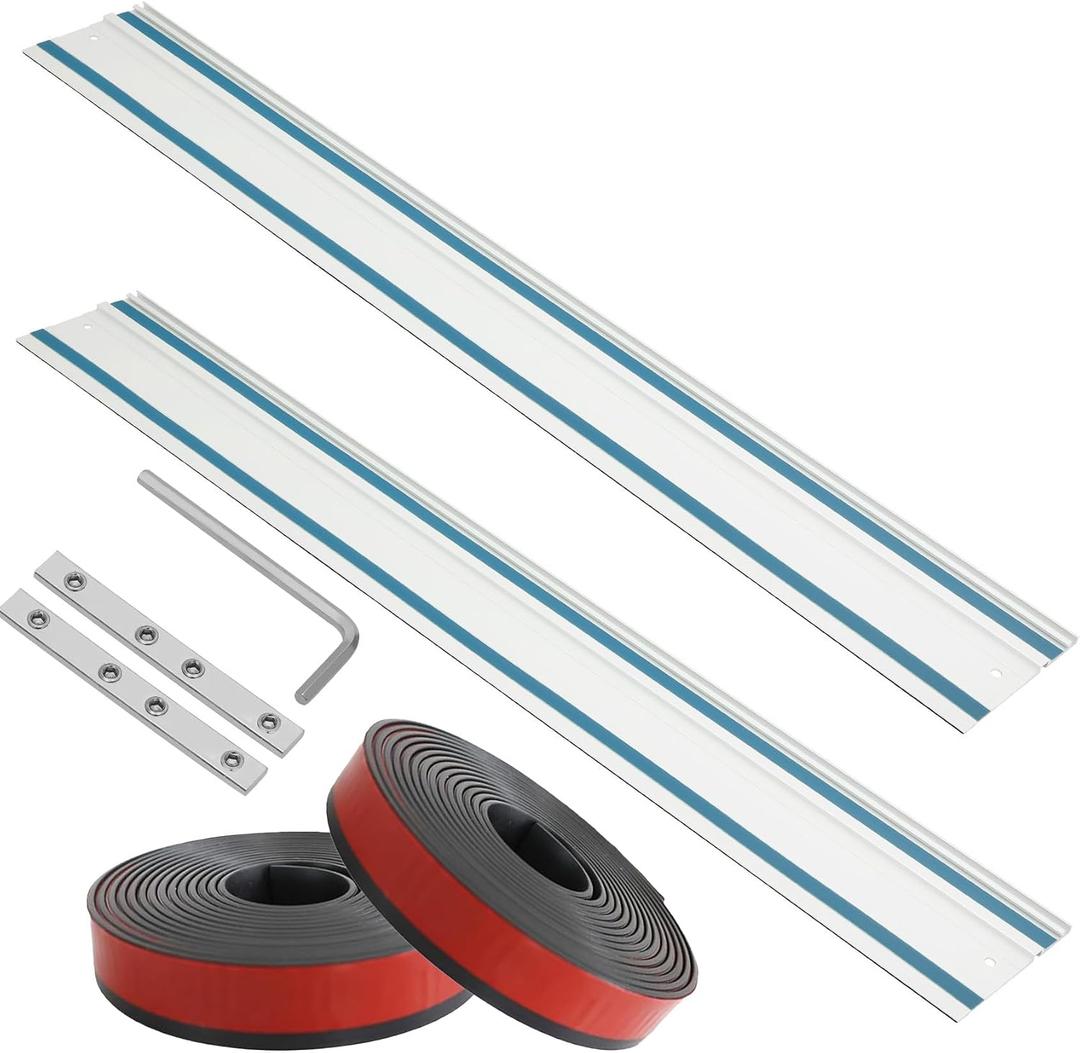194368-5 110"Track saw Guide Rail for Makita.Includes 2 * 55" for Makita Guide Rail,2 Rail Connectors and Guide Rails Strip Bar. Makita Track Saw Can't Dance on Guide Rail. (110in guide rail)