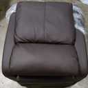 BestMassage | Recliner Chair | with 2 Point Massage Function | Leather Dark Brown | with Lumbar Support, Adjustable Push Back, Footrest & Padded Seat | Easy Assembly | for Living Room, Home Theatre, Leather Dark Brown