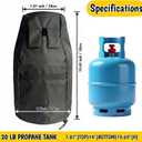 Propane Tank Cover, RV Propane Tank Cover, Outdoor Gas Tank Waterproof Covers Fits Standard 20 lbs Propane Tanks, All Weather Protection to Hide Ugly Rusty & Dirty Gas Tanks14 x19.7 (Black)