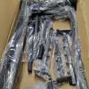 Therwen 12 Pcs Metal Slatwall Hooks Accessories Including 4 Pack U Shaped Hang Rail 8 Pack 6 Ball Waterfall Hooks Panel Hook Heavy Duty Display Hook for Clothing Home Garage Shop Retail Display Black