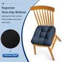 downluxe Chair Cushions for Dining Chairs 2 Pack, Tufted Indoor Chair Pads with Non-Slip Bottom, U-Shaped Kitchen Chair Cushions, 17"x17"x4", Navy