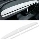 Dashbooard Cover 4pcs ABS Dashboard Panel Trim Cover Compatible with Tesla Model Y Juniper 2025 2026 (Matte White)