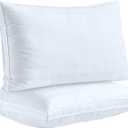 D & G THE DUCK AND GOOSE CO Down Alternative Bed Sleeping Pillows - King Size | 100% Cotton Hotel-Quality Bedding, Cooling Plush Pillows with 2" Gusset for Back, Stomach & Side Sleepers | Set of 2