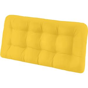 Tufted Bench Cushions for Outdoor Furniture, 48" x 18" Porch Swing Cushions Filled with Foam, Overstuffed Patio Cushions for Bench Loveseat with 2-3 Seats,Thick and Water Resistant, Yellow