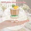 200 Pcs Dessert Cups with Spoons Small Plastic Goblets Disposable Parfait Pudding, Mousse, Appetizer Cups Set for Wedding Valentine's Day Party(Goblet,Gold Glitter)