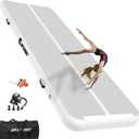 AKSPORT Gymnastics Air Mat Tumble Track Tumbling Mat Inflatable Floor Mats with Air Pump for Home Use/Tumble/Gym/Training/Cheerleading/Parkour/Beach/Park/Water (10ftx3.3ftx4inch, White)