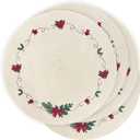 LaneVines Christmas Placemats Set of 4 Round Placemats, Embroidered Holiday Table Placemats Christmas Decorations for Kitchen Dining Table Mats Table Decorations