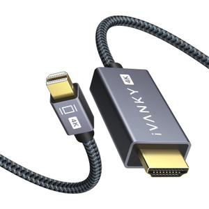 4K Mini DisplayPort to HDMI Cable, iVANKY 4K@30Hz Thunderbolt to HDMI Cable, [Alum Shell/Braided/Optimal Chip Solution], Mini DP to HDMI for MacBook Air/Pro, Surface Pro/Dock, Monitor, Projector - 6FT