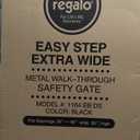 Regalo Safety 29-49" Easy Step Extra Wide Baby Gate for Doorways & Bottom of Stairs, Pressure Mounted Safety Gate with Door for Babies, Toddlers & Pets, Black