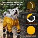 Dog Suspender Boots, Anti-Slip & Waterproof Dog Shoes with Full Leg Coverage, Adjustable Dog Boots for Small Medium Dogs, the Dog Rain Boots for Outdoor Rainy & Muddy Yellow S