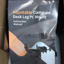 JOY worker Upgraded Under Desk PC Mount for Standing Desk, Clamp-On Desk Leg Computer Mount with Extra Protective Arms, Adjustable Computer Case CPU Holder Holds Up to 44lbs, Black