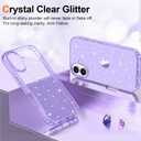 Hython for iPhone 16 Case Glitter, Clear Glitter Sparkly Shiny Bling Sparkle Cute Cover, Anti-Scratch Soft TPU Thin Slim Fit Shockproof Protective Phone Cases for Women Girls, Purple Glitter