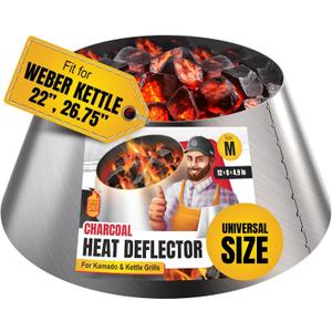 Stainless Steel BBQ Whirlpool for Weber Kettle 22 26.75-12 Inches Base - 8 Inches Top - 4.9 In High - Slow and Sear Grill Accessories - Weber Kettle Accessories - Universal Size